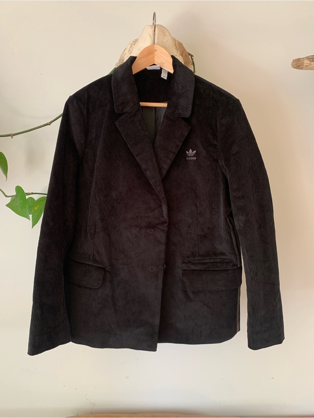 Adidas Black Corduroy Blazer Jacket